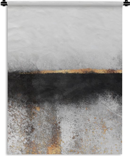 Wandkleed - Wanddoek - Goud - Abstract - Luxe - 90x120 cm - Wandtapijt
