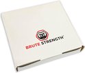 Witte kartonnen verpakking van Brute Strength met een logo van een beer.