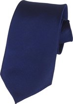 Fako Fashion® - Stropdas - Fijne Ruit - Satijn - 8cm - 145cm - Navy Blauw