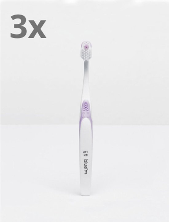 Bluem Kids Ultrazacht Tandenborstel - Lila roze - 3 stuks