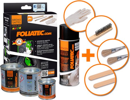 Ensemble de peinture pour étrier de frein Foliatec vert fluo 10 pièces