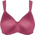 Soutien-gorge minimiseur rose avec un motif ondulé sur les bonnets et un nœud.