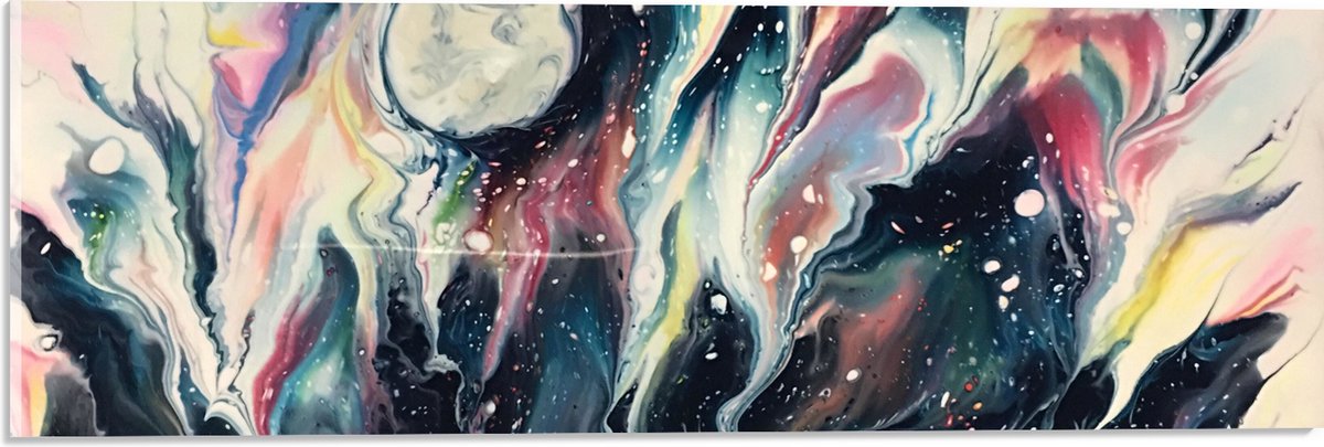 Acrylglas - Mix van Verf in Verschillende Tinten - 60x20 cm Foto op Acrylglas (Wanddecorat