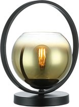 Moderne Tafellamp Aureol | 1 lichts | goud / zwart | glas / metaal | Ø 20 cm | bureau / tafellamp | modern / sfeervol design