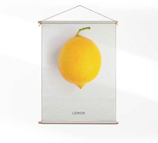 Textielposter Lemon Citroen CM) - Wandkleed - Wanddoek - Wanddecoratie