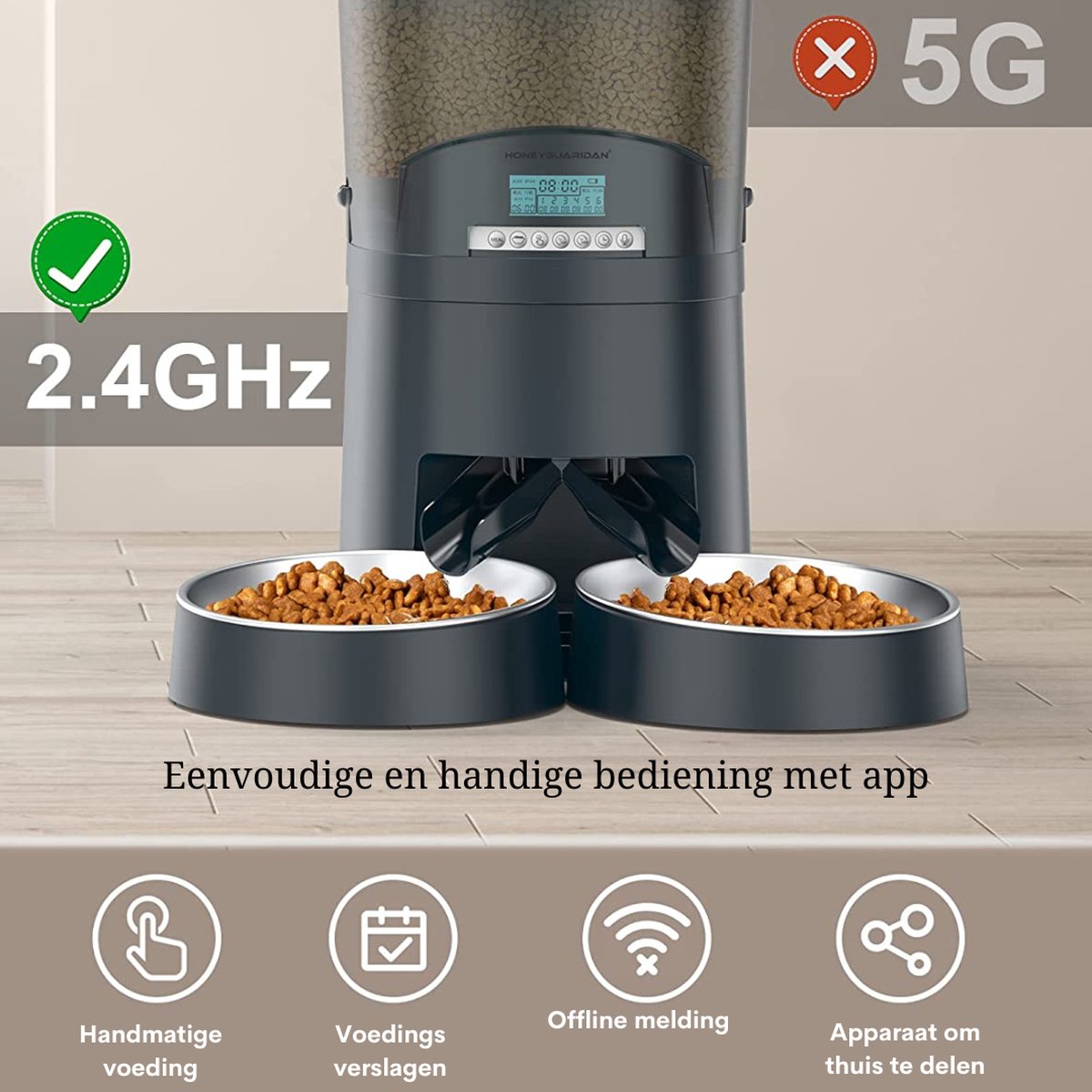 Automatische Voerbak Kat - Automatische kattenvoeder - 2.4G - afbeelding 2