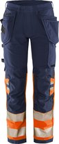 Fristads High Vis Green werkbroek stretch klasse 1 2643 GSTP - Hi-Vis oranje/marineblauw - D92