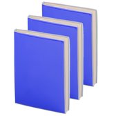 Pakket van 12x stuks notitieblokje blauw met zachte kaft en plastic hoes 10 x 13 cm - 100x blanco paginas - opschrijfboekjes