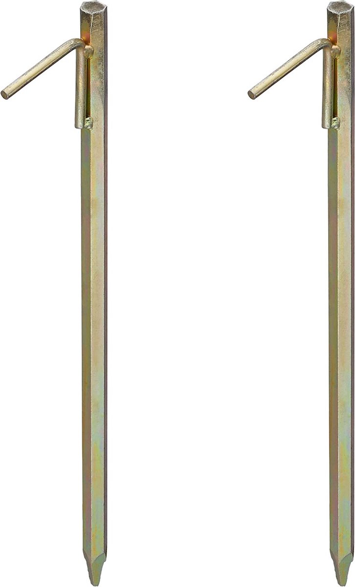 Stormharing Grondpen | XXL | 2 Stuks | Ø20 x 510mm / 90mm | Stalen Staaf | Goud