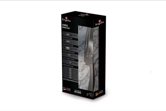 Berlinger Haus 2119 - 8 Delige Messenset - Met Houder - Black Stone Touch Line