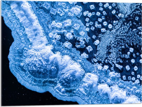 Acrylglas - Textuur in Verschillende Tinten Blauw - 80x60 cm Foto op Acrylglas (Wanddecoratie op Acrylaat)
