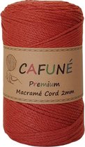 Cafuné Macrame koord - Premium - 2mm-Terracotta-230m-250-Gevochten koord-Gerecycled katoen-Koord-Macrame-Haken-Touw-Garen