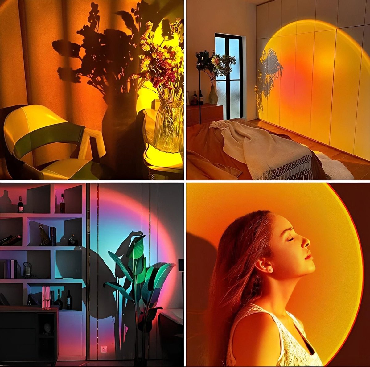 Sunset Lamp 4 Kleuren Tik Tok Lamp Sfeerverlichting Binnen 180