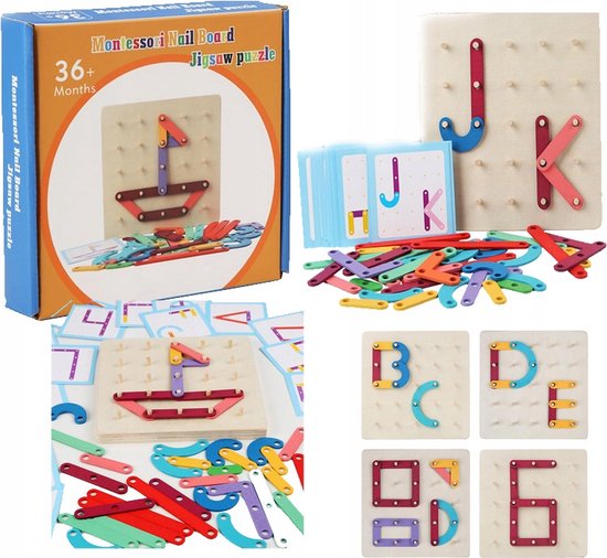 Foto: Letters leren cijfers leren educatief spel letter puzzel figuren speelgoed leerzaam spellen letters leren schrijven geometrische vormen montessori speelgoed motoriek vormen en kleuren leren schrijven