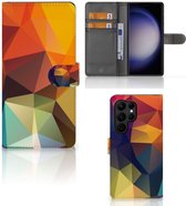 Leuk Hoesje Geschikt voor Samsung Galaxy S23 Ultra Smartphone Cover Polygon Color