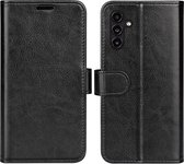 Samsung Galaxy A14 Hoesje - MobyDefend Wallet Book Case (Sluiting Achterkant) - Zwart - GSM Hoesje - Telefoonhoesje Geschikt Voor Samsung Galaxy A14