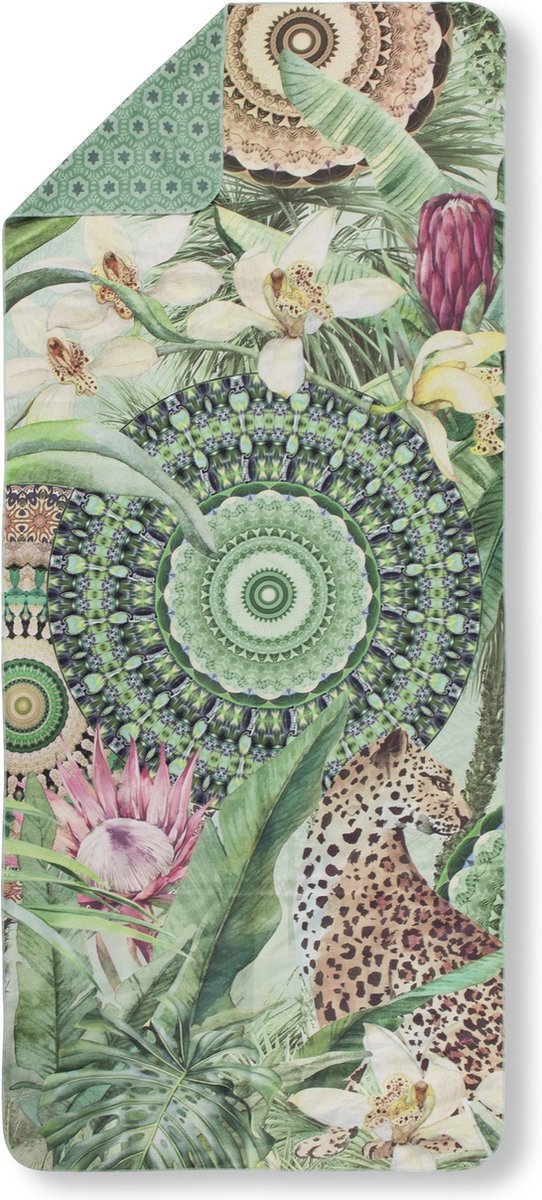 HIP Sporthanddoek "tropische print en mandala's" - Groen - (50x100 cm) - Microvezel