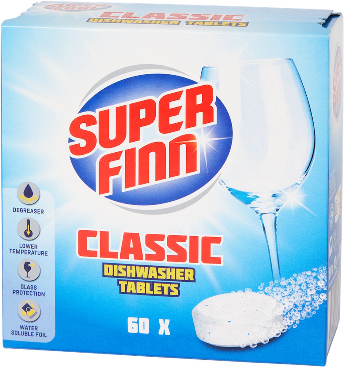 Goedkoopste Super Finn Vaatwastabletten Classic - Wit - 120 Stuks