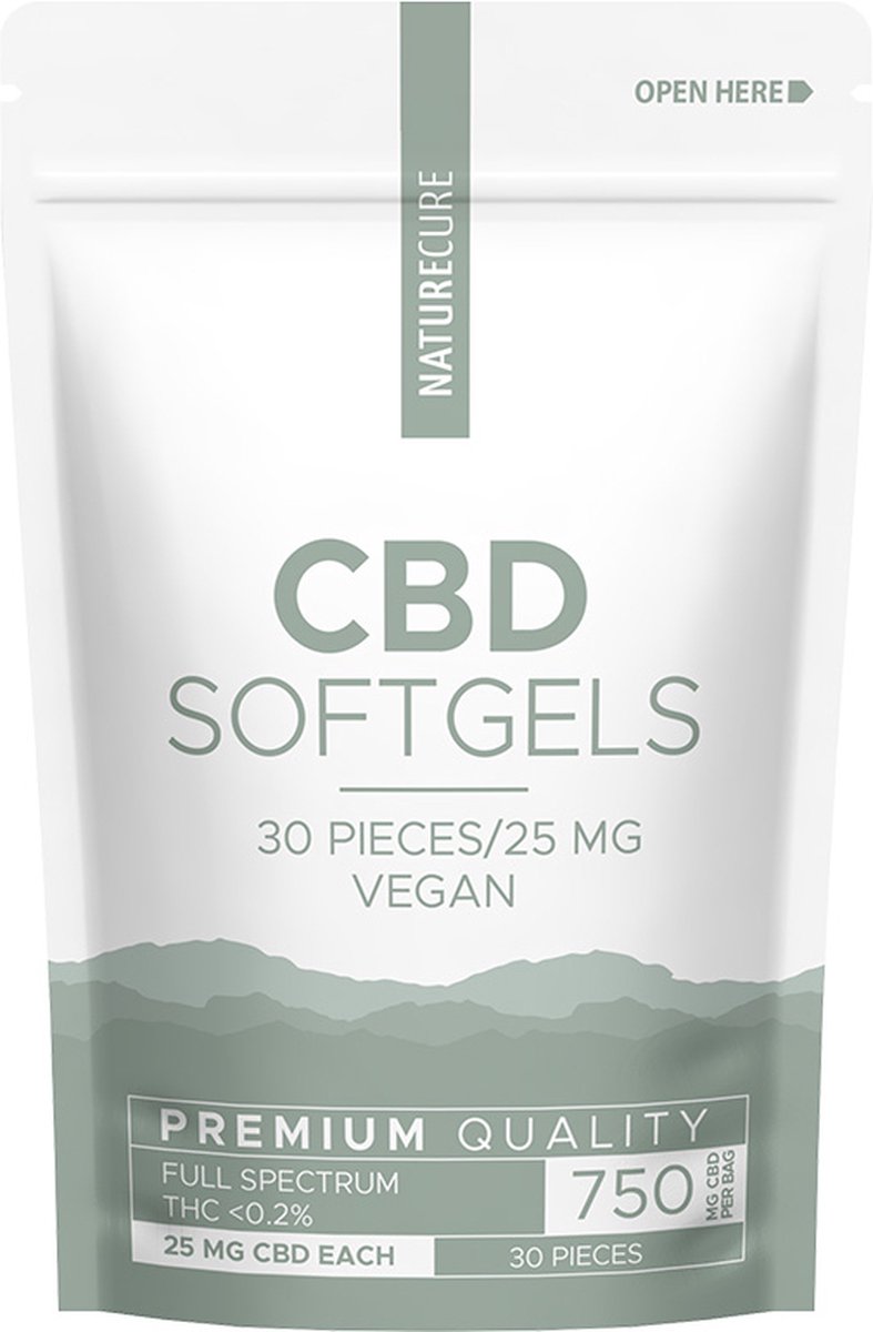 Goedkoopste Nature Cure CBD Soft Gels -25 mg each- Full Spectrum 30 stuks