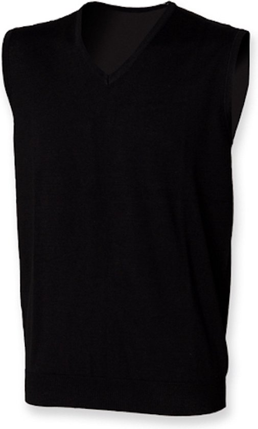 Spencer Henbury 'Men´s Lightweight Sleeveless V-Neck' Zwart - S