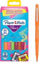 Paper Mate Flair-viltstiften | Medium punt (0,7 mm) | diverse Retrokleuren | 16 stuks
