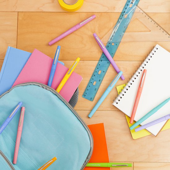 Paper Mate Flair-viltstiften | Medium punt (0,7 mm) | diverse Retrokleuren | 6 stuks