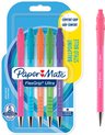 Paper Mate Flexgrip Ultra-balpennen met Retrokleuren | Medium punt (1,0 mm) | Blauwe Inkt | 5 stuks