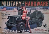 Metalen wandbord Militairy Hardware Jeep Leger Pin up - 20 x 30 cm
