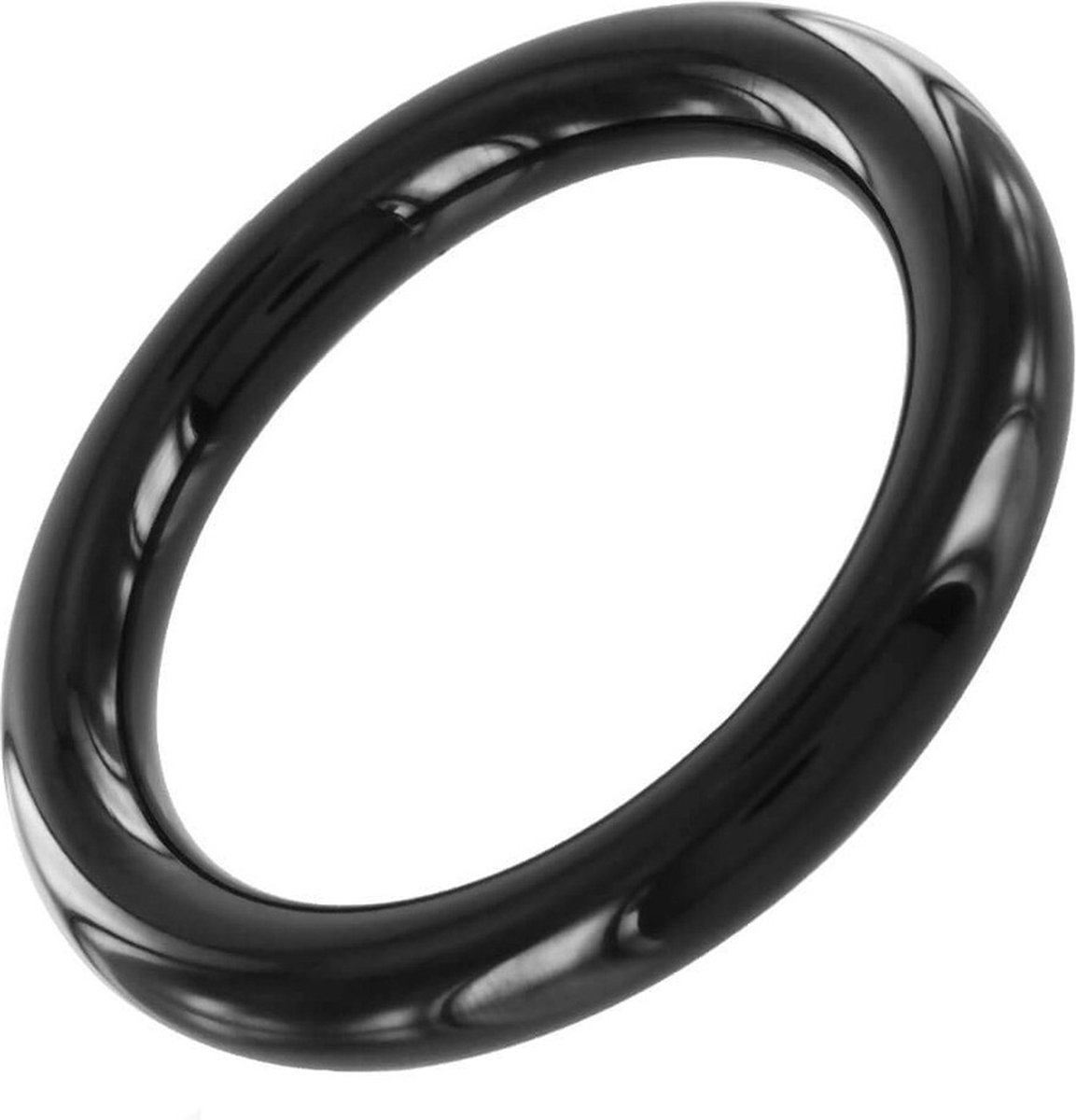 Black Line - Cockring - RVS - Zwart - 8 mm dik - Diameter 50 mm
