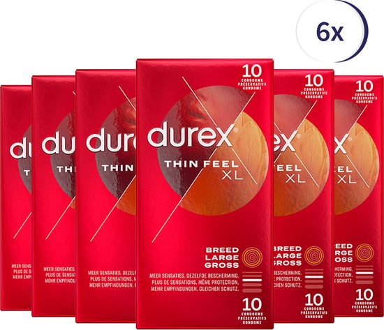 Durex Condooms Thin Feel XL 10st x 6