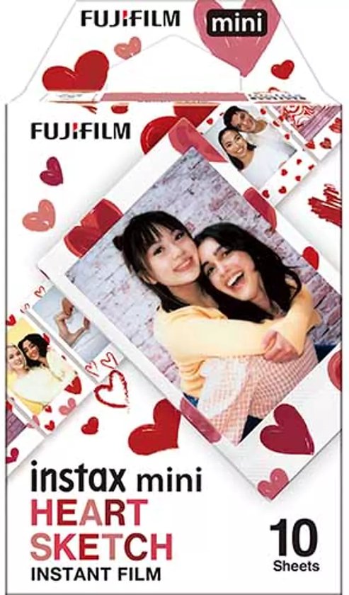 Fujifilm Instax Mini Film - Heart Sketch - Instant fotopapier - 1 x 10 stuks