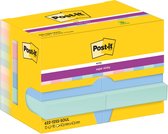 Post-It Super Sticky Notes Soulful, 90 feuilles, pi 47,6 x 47,6 mm, paquet de 12 blocs
