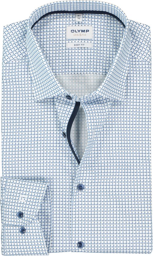 Olymp Camicia Uomo Level Five Body Fit, Maniche Lunghe, Twill, Colore Ozon 12, Taglia 39 - 5