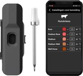 Hermanos Wireless BBQ Thermometer with App - Thermomètre à viande avec Bluetooth - Meater - Thermomètre de four - Accessoires de BBQ - acier inoxydable