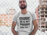 Rick & Rich - T-Shirt Music Is My Passion - T-shirt met opdruk - T-shirt Muziek - Tshirt Music - Wit T-shirt - T-shirt Man - Shirt met ronde hals - T-Shirt Maat 3XL