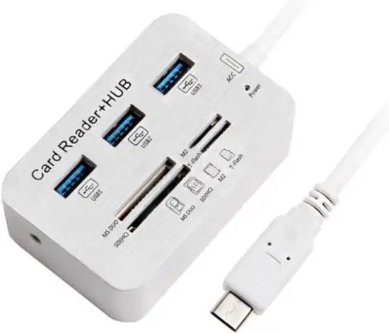 USB-C - Répartiteur 3 Portes Hub & Lecteur de Carte Mémoire