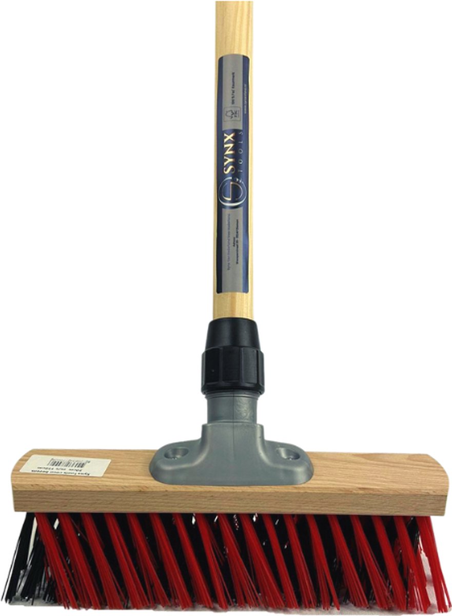Goedkoopste Synx Tools Harde X Bezem 30cm - Tuinbezem - Straatbezem - Bezems - Besem Veger - Buiten Bezem met steel 140 cm - Schoonmaakartikelen - Schrobborstels
