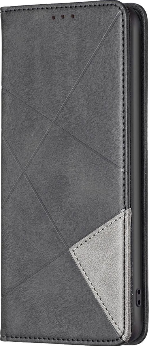 Mobigear Telefoonhoesje geschikt voor Samsung Galaxy A54 Hoesje | Mobigear Rhombus Slim Bookcase | Pasjeshouder voor 2 Pasjes | Telefoonhoesje voor Pinpas / OV Kaart / Rijbewijs - Zwart