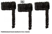 3x Paillettenband breed elastisch zwart 2,7cm x 3 meter - Paillet thema party festival kleding feest
