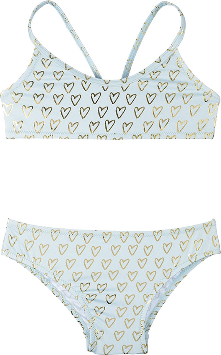 Slipstop bikini Maya - zeegroen met goude hartjes