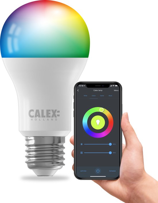 Calex Slimme Lamp - Wifi LED Verlichting - E27 - Smart Lichtbron - Dimbaar - RGB en Warm Wit