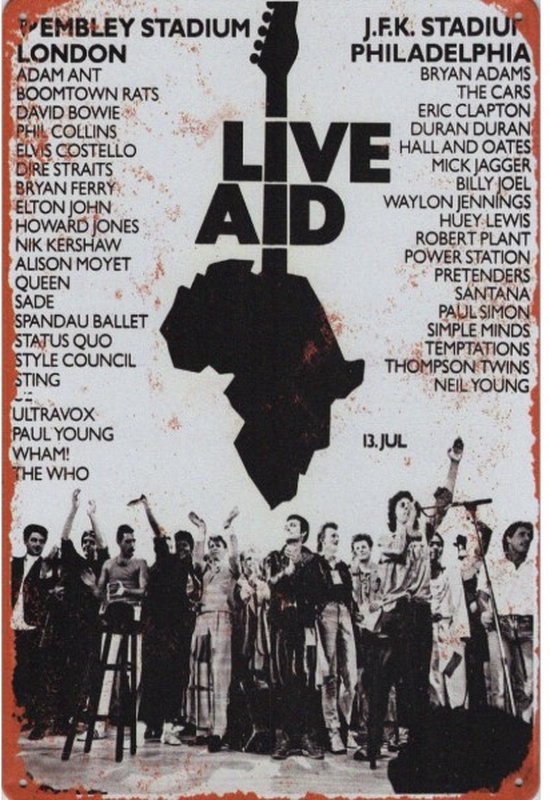 Wandbord Muziek Concert - Live Aid 1985 Wembley Stadium London