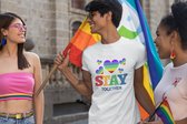 Shirt - Stay together - Wurban Wear | Grappig shirt | Pride | Unisex tshirt | Pride vlag | Regenboog vlag | LGBTQ | Make up | Gay | Liefde | Wit