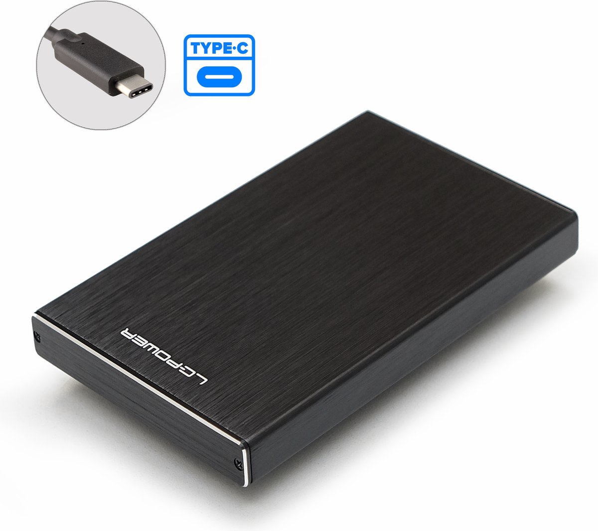 USB 3.1 Gen.2 Type-C Port Externe Harde Schijf Aluminium Behuizing voor 2.5'' inch SATA of HDD/SSD