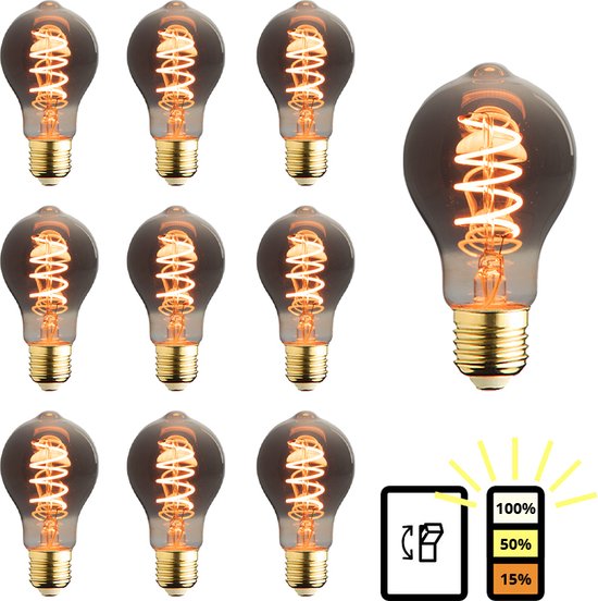 E27 LED lamp - 10-pack - 3 staps dimbaar - watt - extra warm