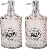 2x distributeurs de savon / distributeurs de savon orange en verre 300 ml - Distributeur de savon salle de bain / cuisine