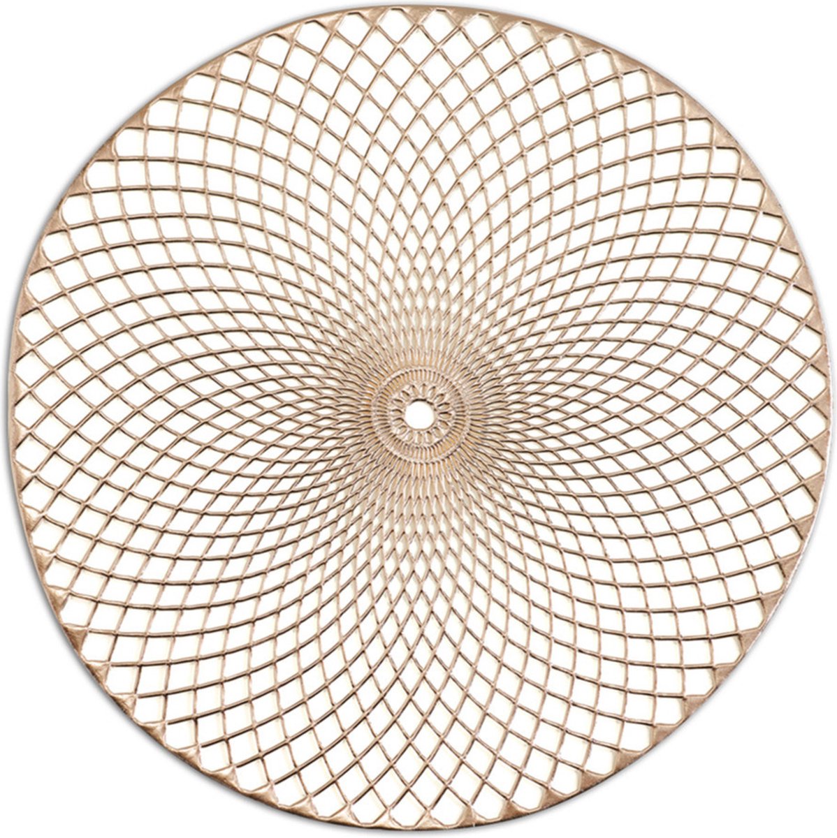 Zeller placemats - 10x - rond - mandala - goud - 38 cm - onderleggers