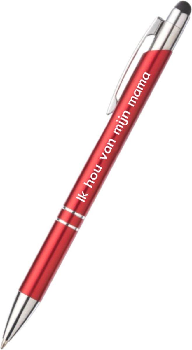 Akyol - ik hou van mijn mama pen - rood - gegraveerd - Mama - moeder - geschenk moeder - mama - vrouw - met soft touch