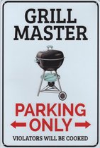 Wandbord Man Cave Humor - Parking Only Grill Master