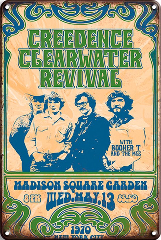 Signs-USA - Concert Sign - métal - Creedence Clearwater Revival - CCR - 30x40 cm